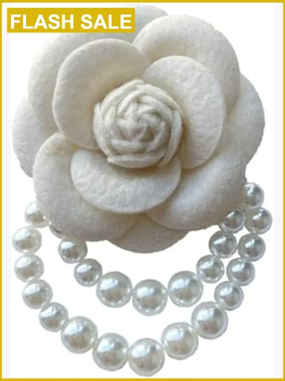 Camellia Flower Brooch with Pearl Tassel Elegant Lapel Pin for Jackets Scarves